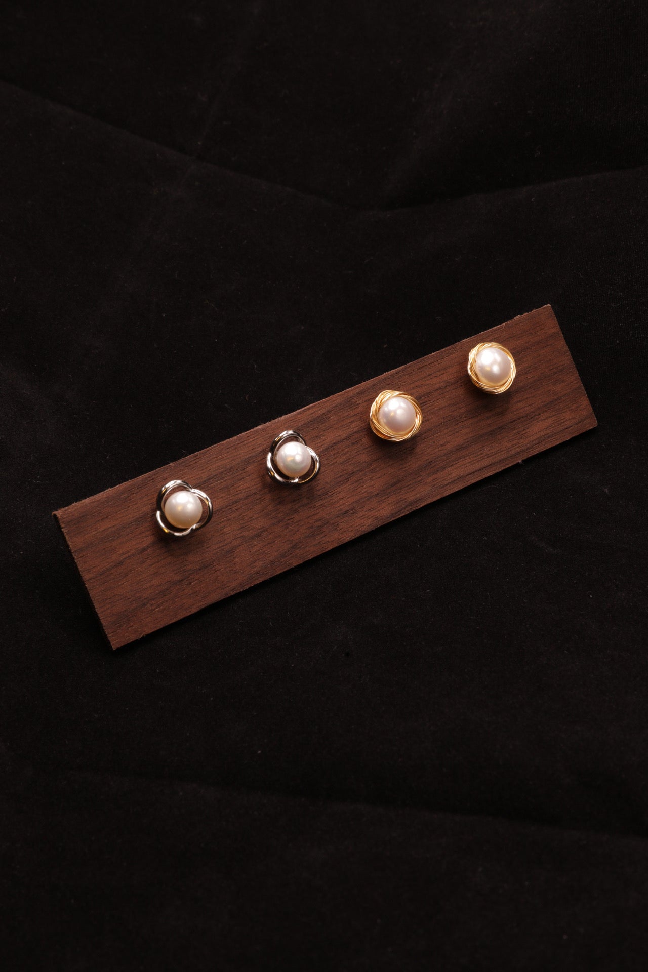 Pearlescent Two Pair: Classic & Swirl Studs Bundle