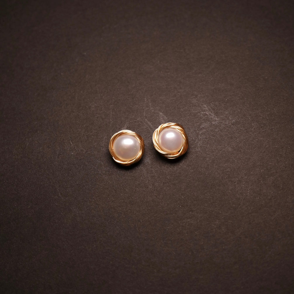 Pearlescent Two Pair: Classic & Swirl Studs Bundle