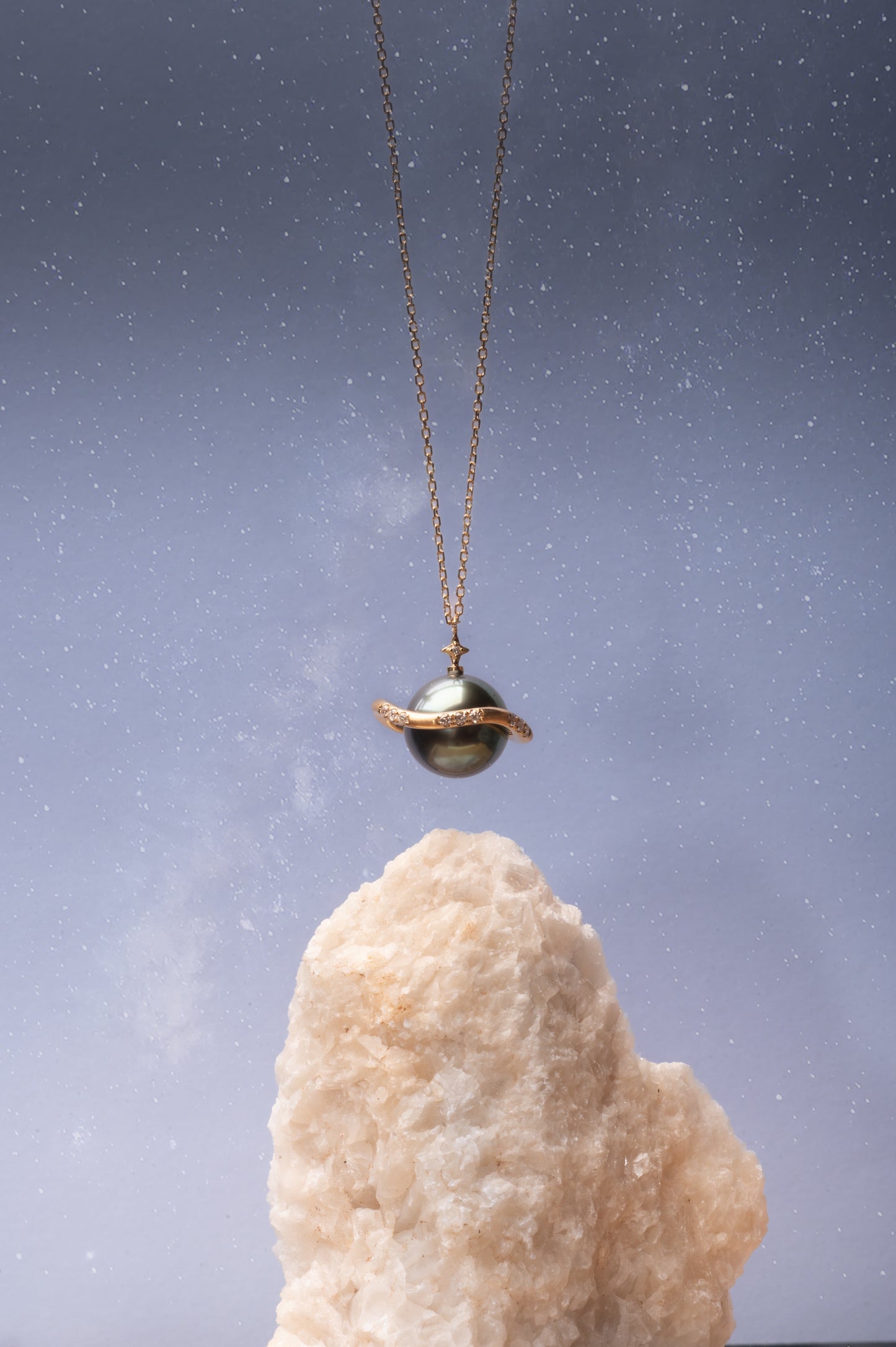 Starlit Dreams|18K Gold Tahitian Pearls Necklace