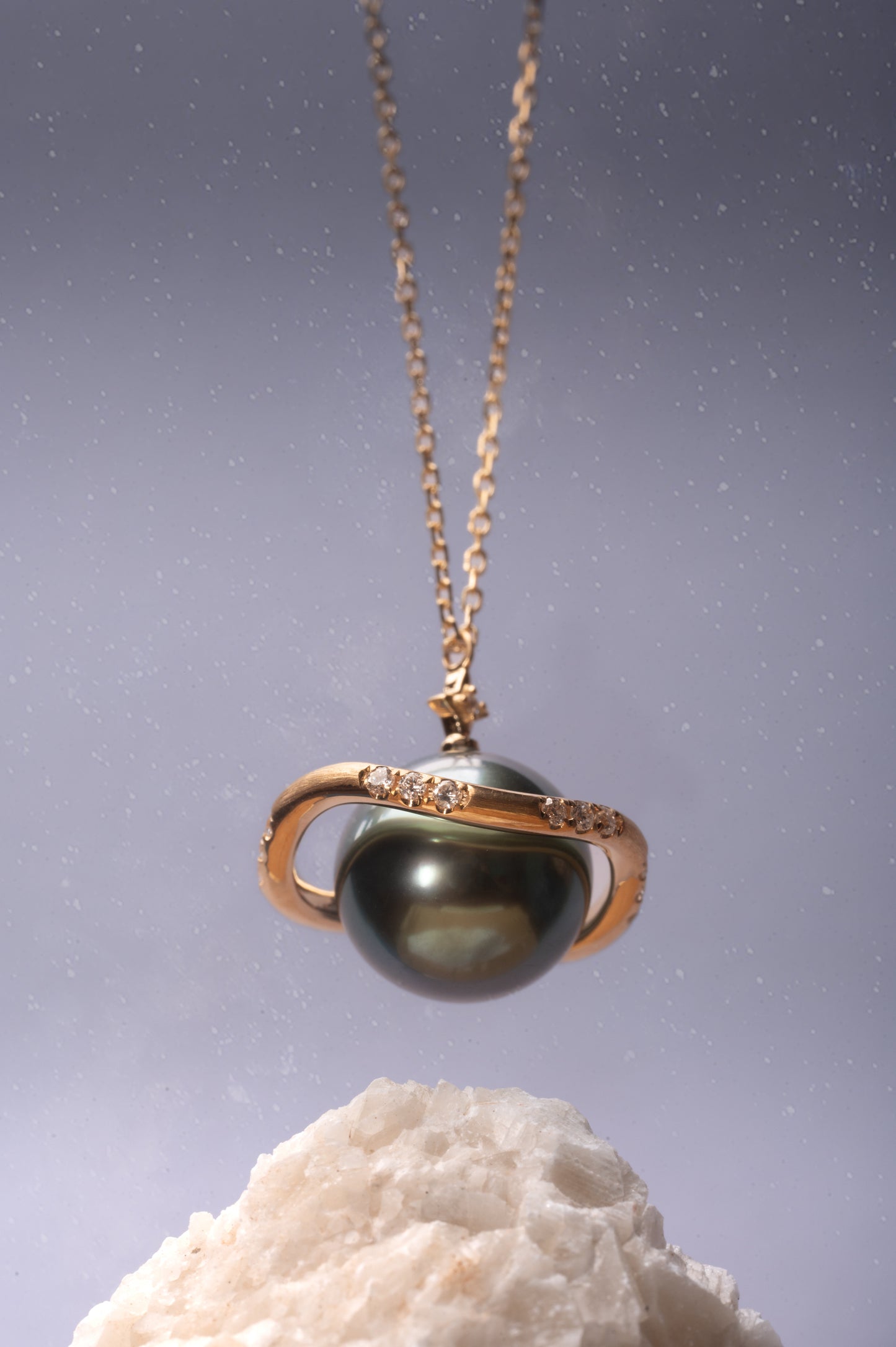 Starlit Dreams|18K Gold Tahitian Pearls Necklace