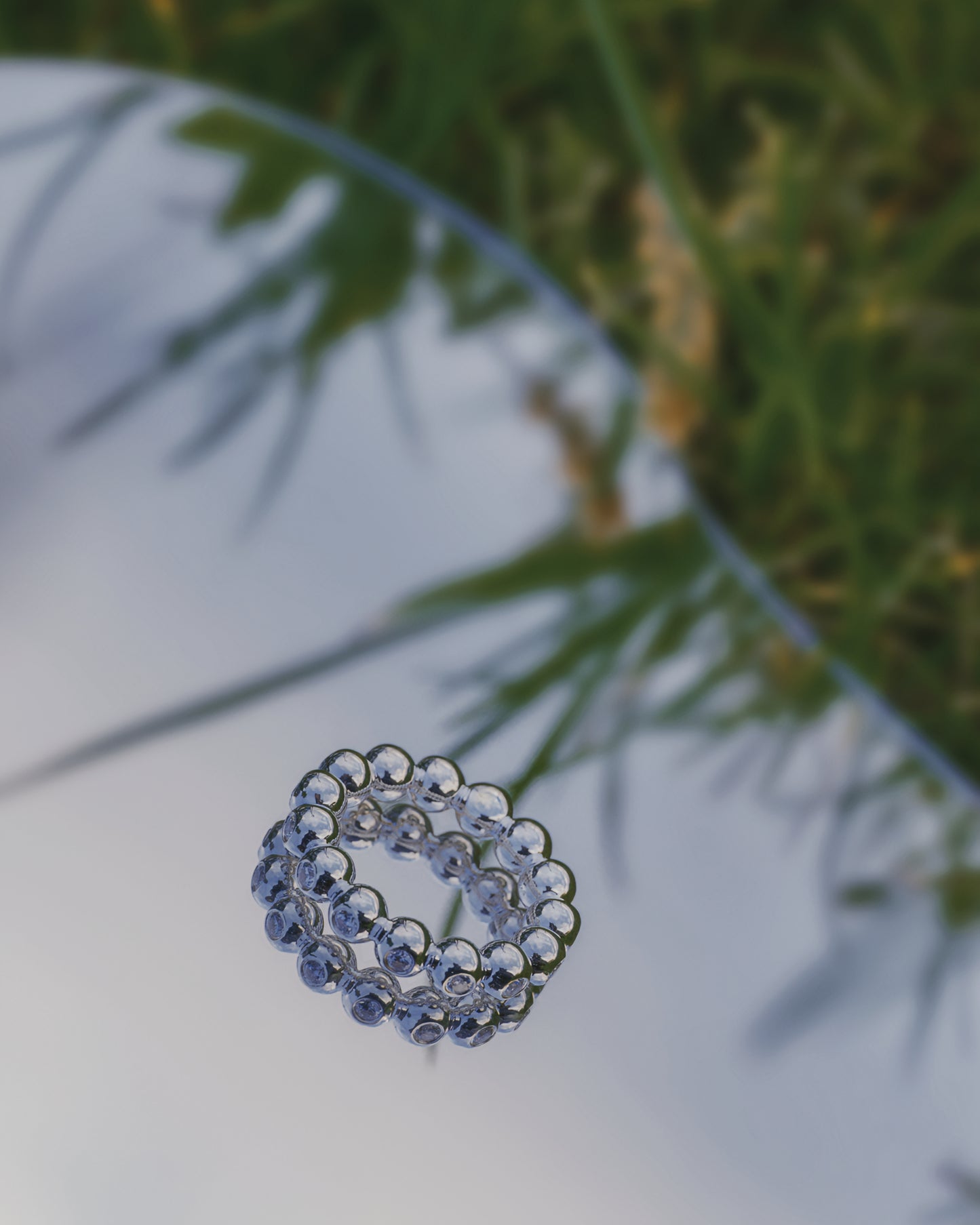 DEW - Sterling Silver Full-Circlet Cubic Zirconia Ring