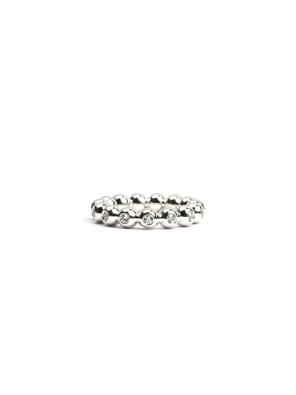 DEW - Sterling Silver Full-Circlet Cubic Zirconia Ring
