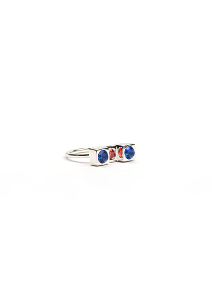 DEW - Cubic Contrast Colour Sterling Silver Ring
