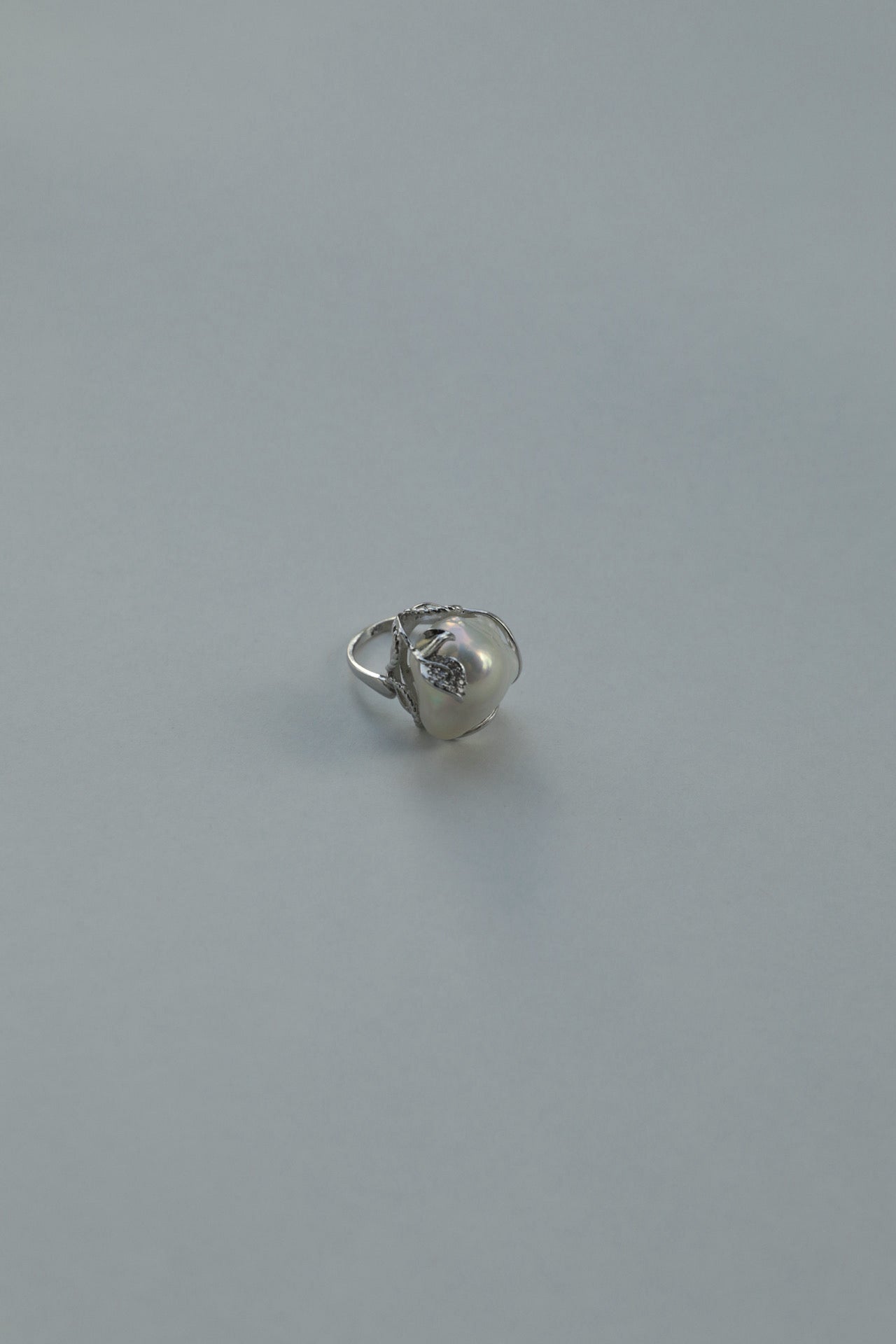 Verdant Embrace Baroque Pearl Adjustable Ring
