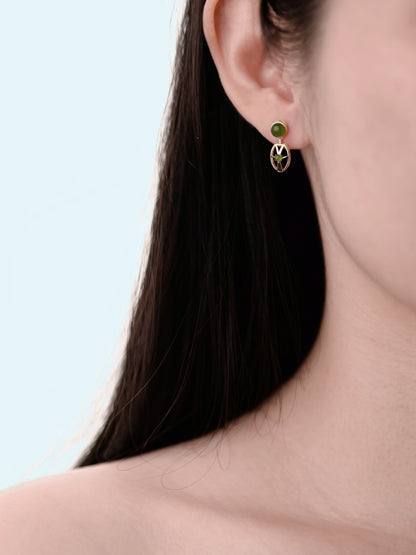 Midsummer - 18K Gold Jasper Earrings