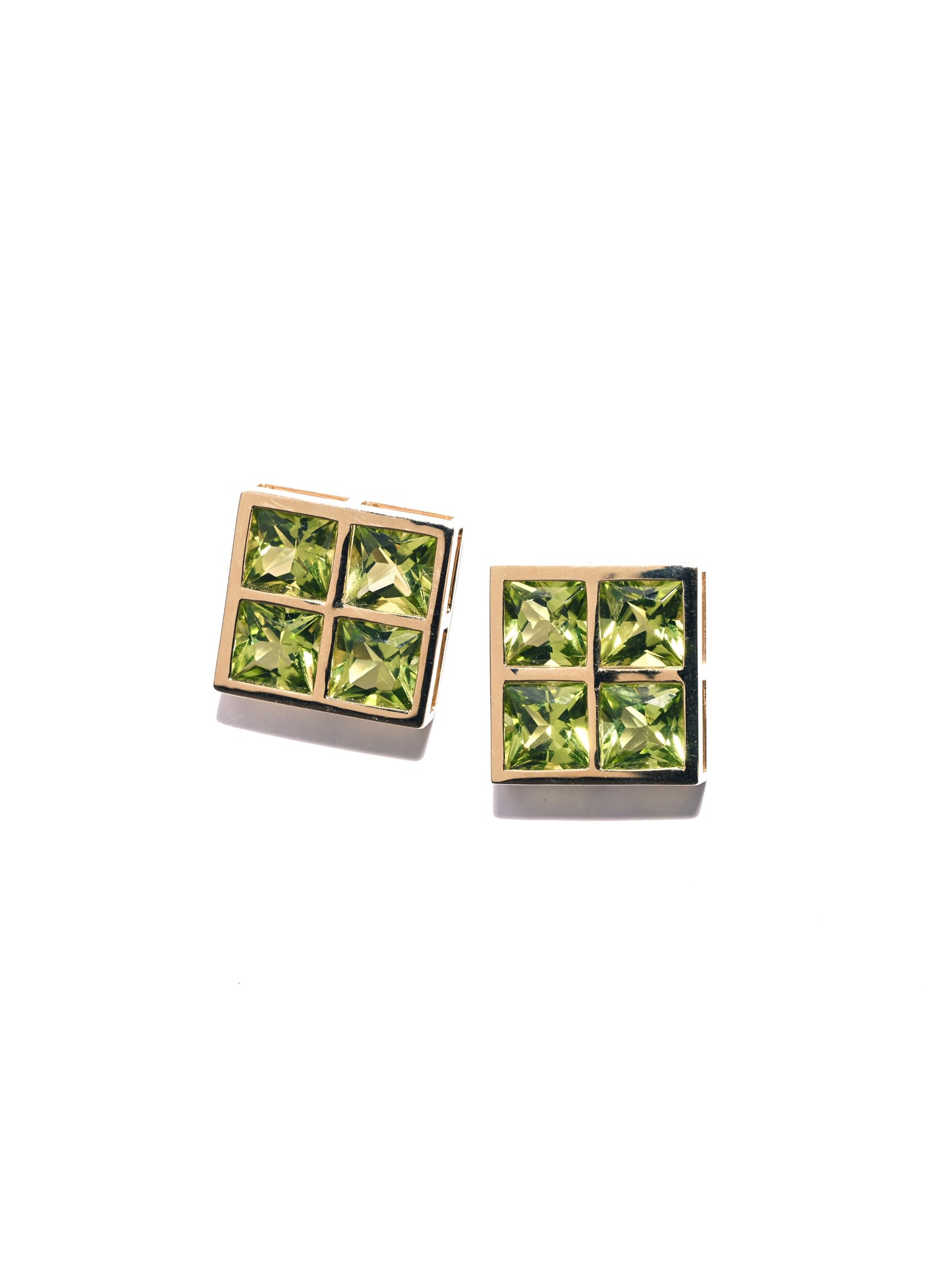 Geometry - 18K Gold Peridot Earrings