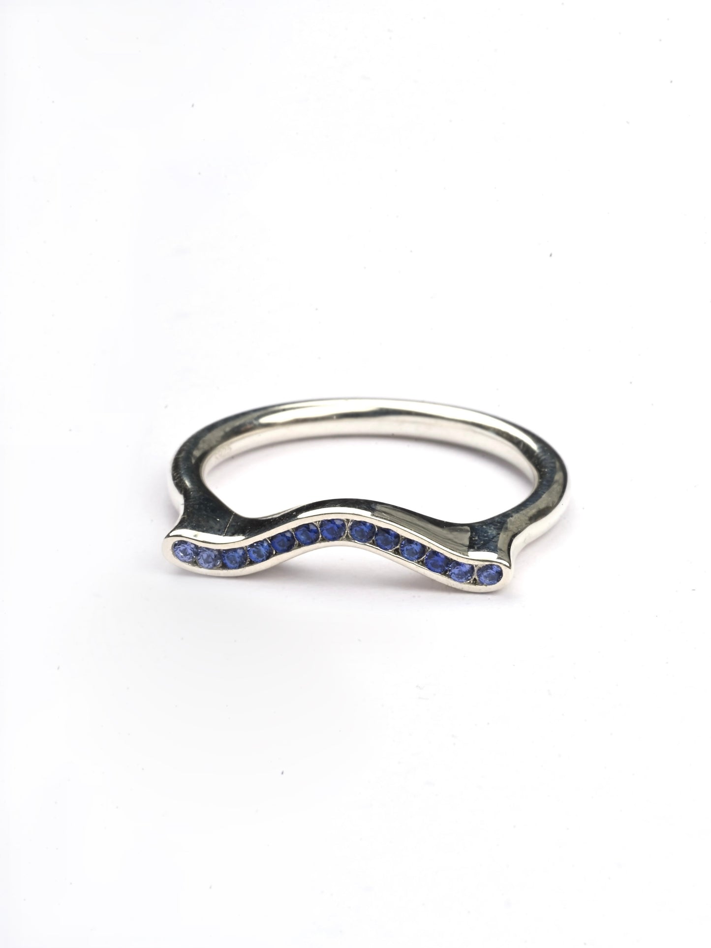 DEW - Sterling Silver Graduated Blue Ring