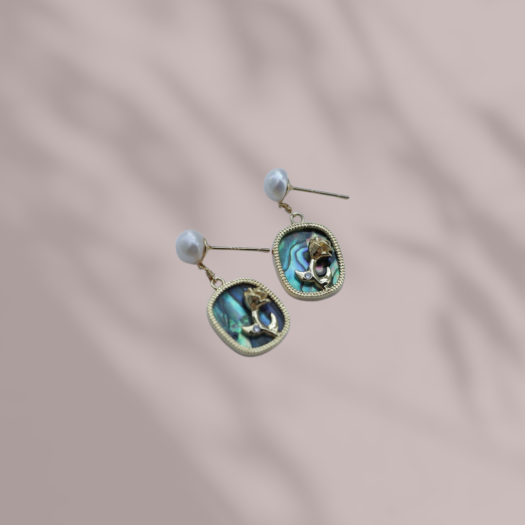 Blossoming Rose Abalone Earrings