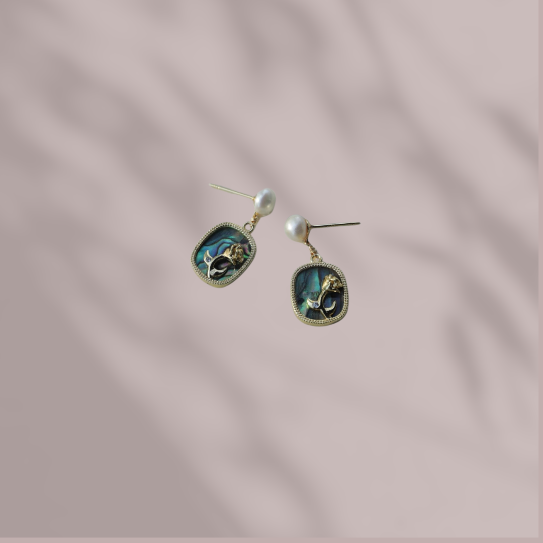 Blossoming Rose Abalone Earrings