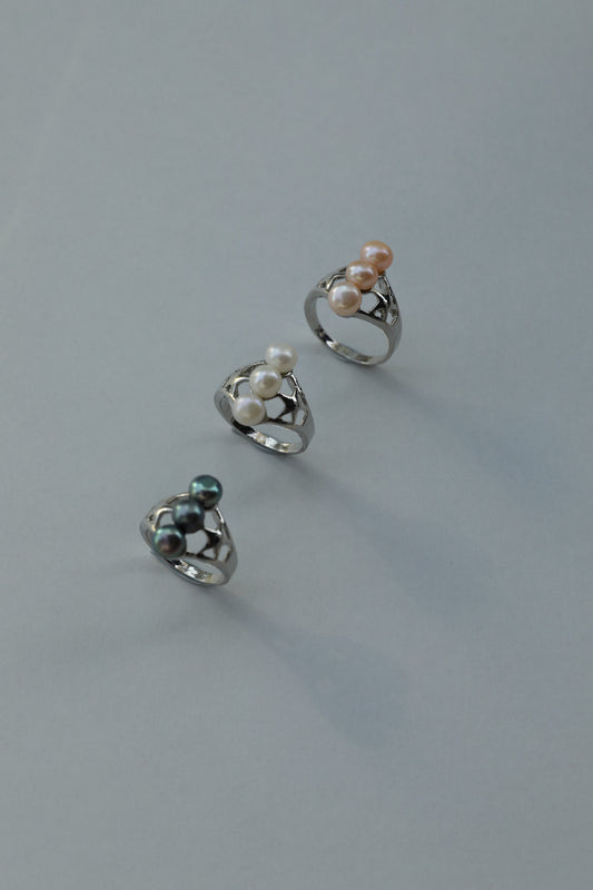 Stellar Trio Pearl Ring